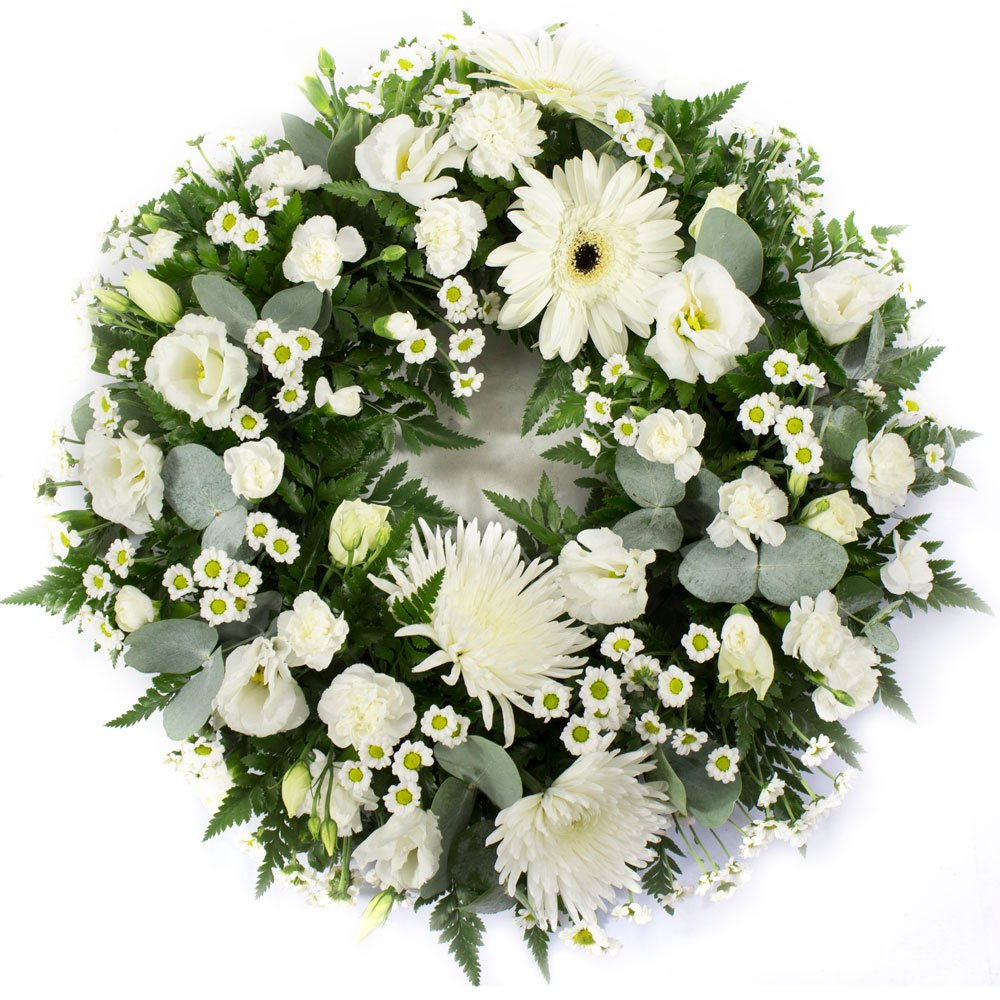 Classic Wreath in White -SYM-321 Classic Wreath in White -SYM-321
